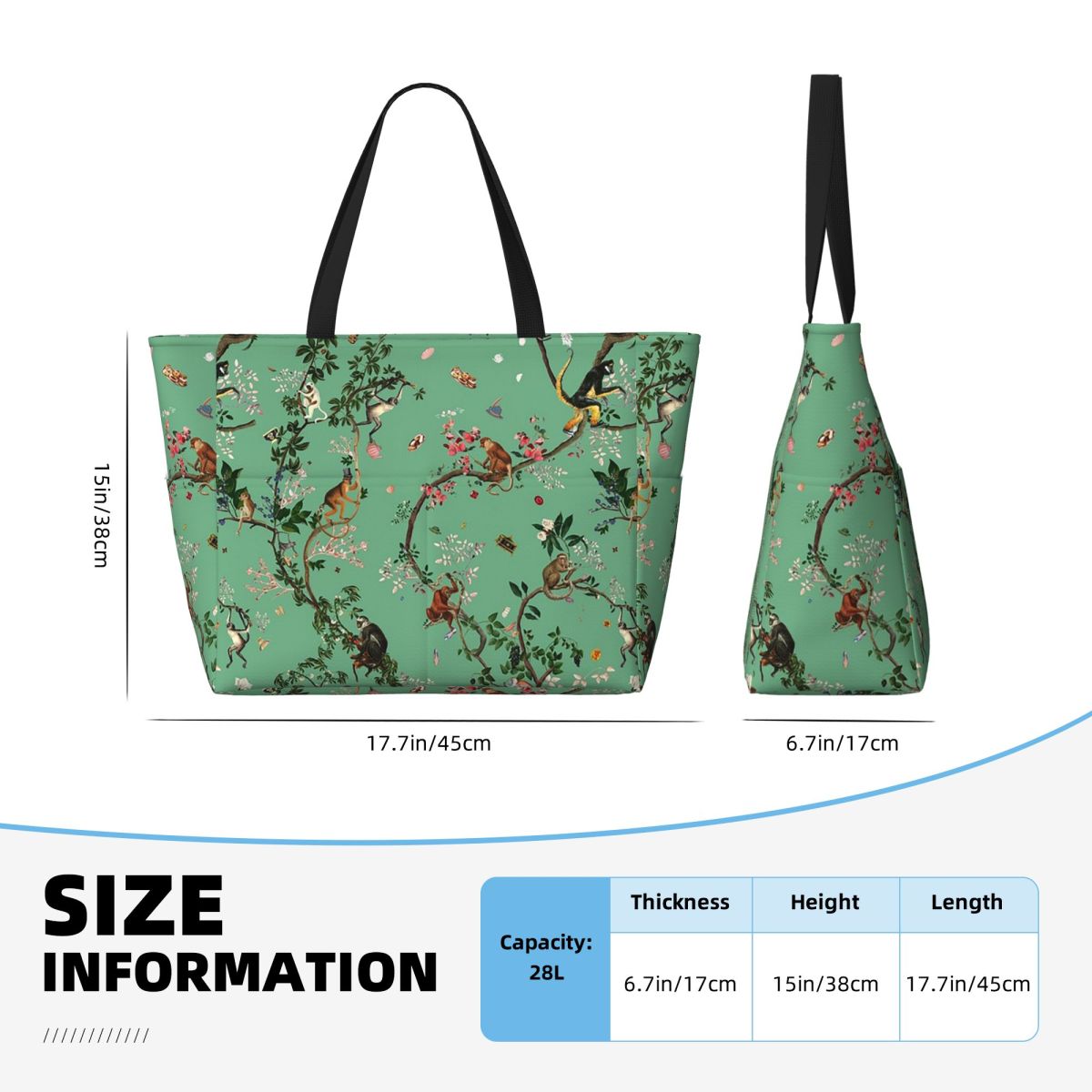 Monkey World Green Beach Tote  - огляд і ціна Yoga Fitness World