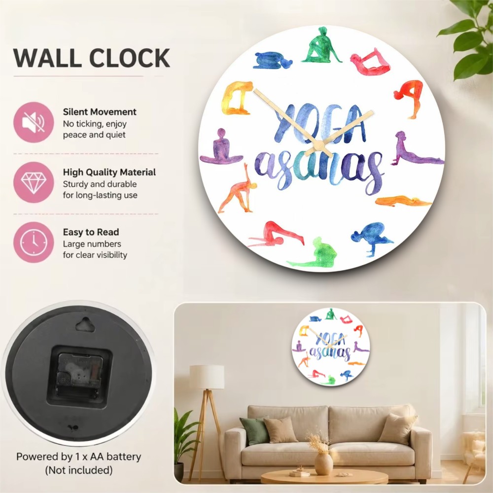 Watercolor Yoga Asanas Wall Cl - огляд і ціна Yoga Fitness Watch