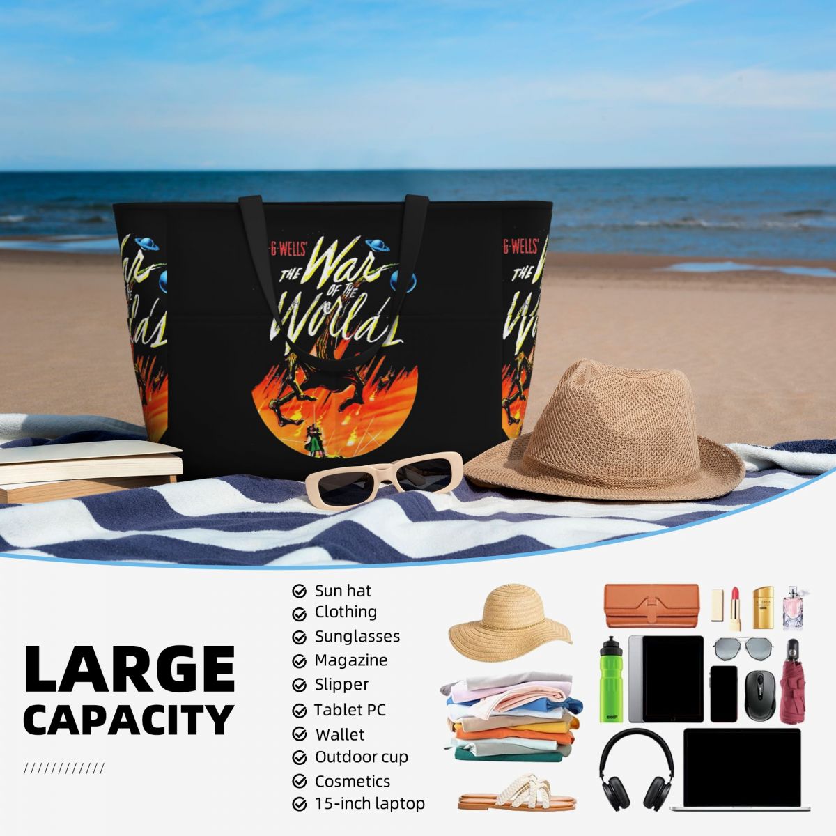 War Of The Worlds Beach Tote B - огляд і ціна Yoga Fitness World