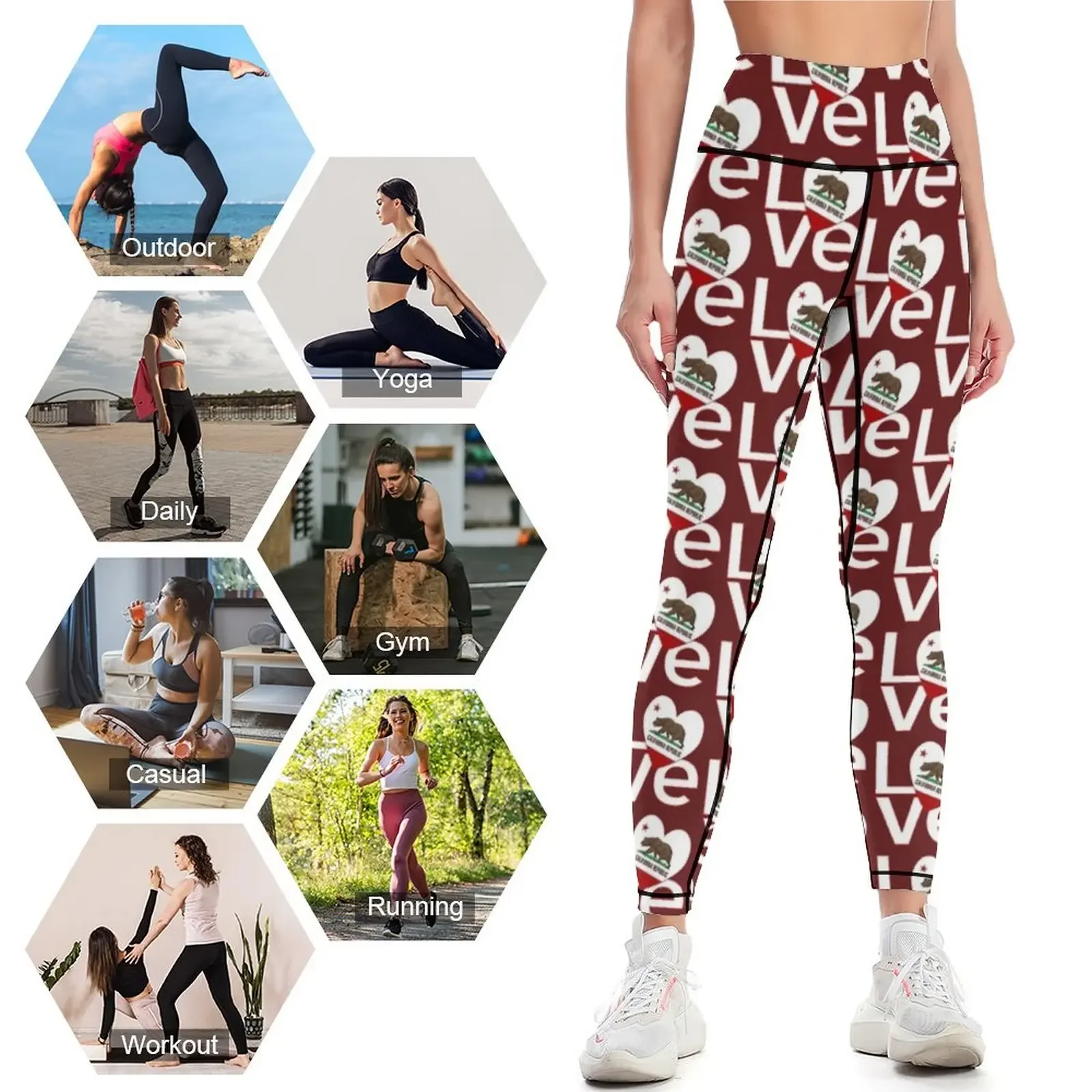Red and White California LOVE  - огляд і ціна Yoga Fitness California
