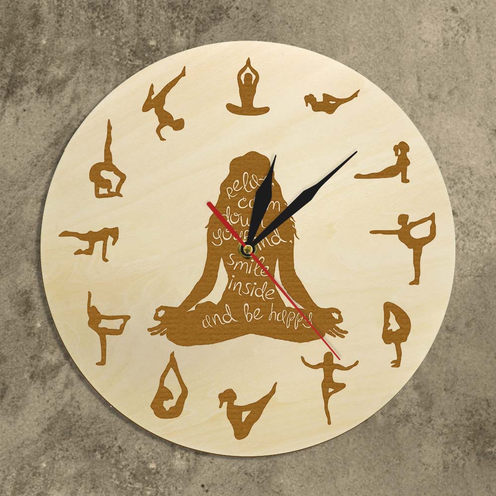 Yoga Pose Wooden Wall Clock Fi - огляд і ціна Yoga Fitness Watch