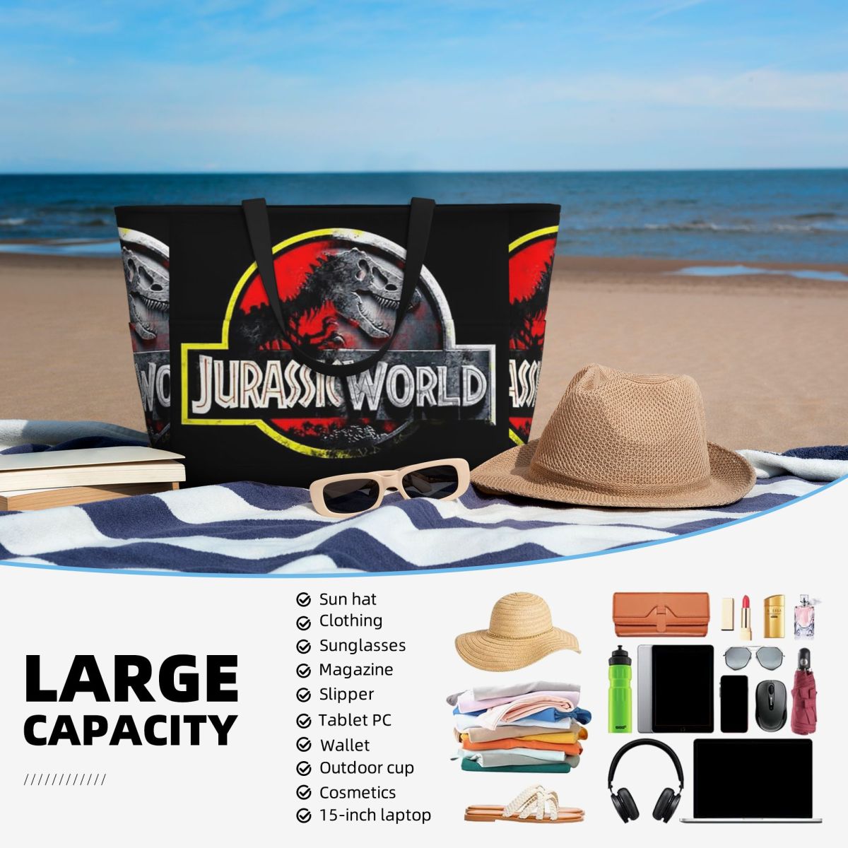 Jurassic World Beach Tote Bag  - огляд і ціна Yoga Fitness World